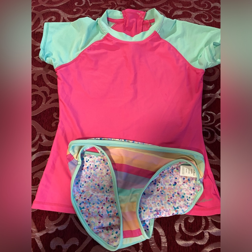 Rash guard top and bottoms.